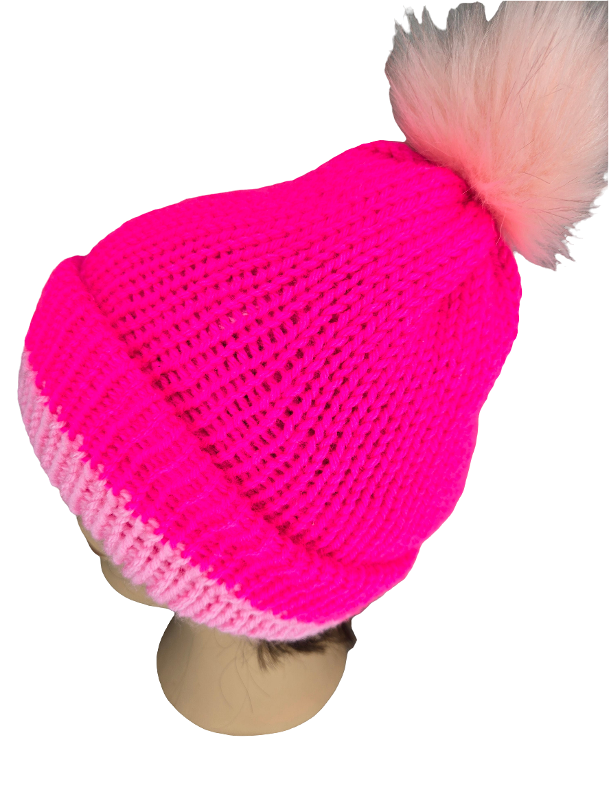 Knitted Hat with Pompom